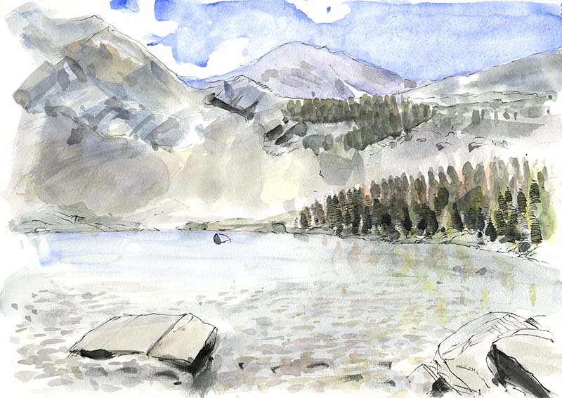 HERMIT LAKE WATERCOLOR HERMIT LAKE WATERCOLOR