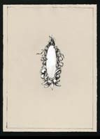 ink on paper, 14 x 17, fish-5, 1999