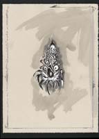 ink on paper, 14 x 17, fish-8, 1999