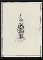 ink on paper, 14 x 17, fish-9, 1999