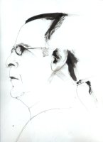 LIFE DRAWING 23, Ink on Paper, 17in by 14in, 2007.