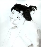 LIFE DRAWING 25, Ink on Paper, 17in by 14in, 2007.