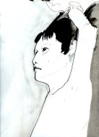 LIFE DRAWING 27, Ink on Paper, 17in by 14in, 2007.