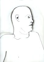LIFE DRAWING 28, Ink on Paper, 17in by 14in, 2007.