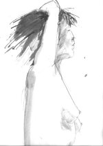LIFE DRAWING 30, Ink on Paper, 17in by 14in, 2007.