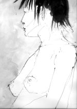 LIFE DRAWING 33, Ink on Paper, 17in by 14in, 2007.