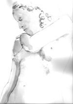 LIFE DRAWING 35, Ink on Paper, 17in by 14in, 2007.