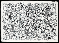MEDITATION PAINTING 4, Novacolor, Ink and Gouache on Aurobindo, 22in by 30in, 2008
