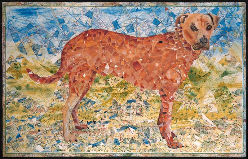 LEONIDAS, Novacolor, gold leaf on prepared Arches 400, 38x60in LEONIDAS, Novacolor, gold leaf on prepared Arches 400, 38x60in