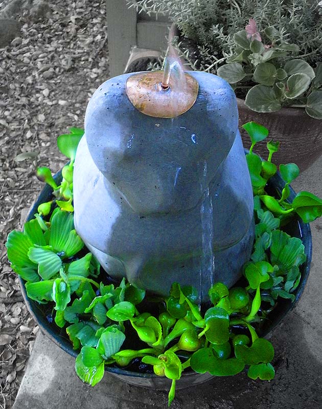 watch pussy fountain, concrete, bronze and pump, 18in high watch pussy fountain, concrete, bronze and pump, 18in high