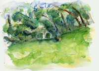 TWO CHAIRS 3, watercolor on paper, 9in by 13in, 2008