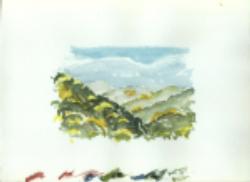 watercolor on arches, 9x13,Topanga view 11, 1991