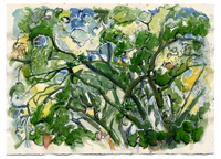 TOPANGA OAKS 2, watercolor on paper, 11.125in by 15.125in, 2008